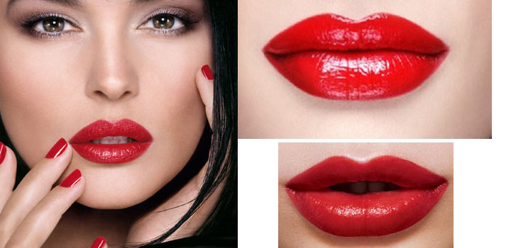 Rossetto rosso per labbra voluminose