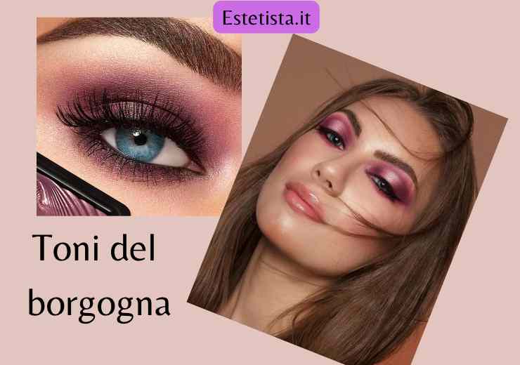 borgogna makeup occhi azzurri