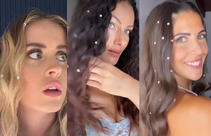 influencer con glitter per capelli