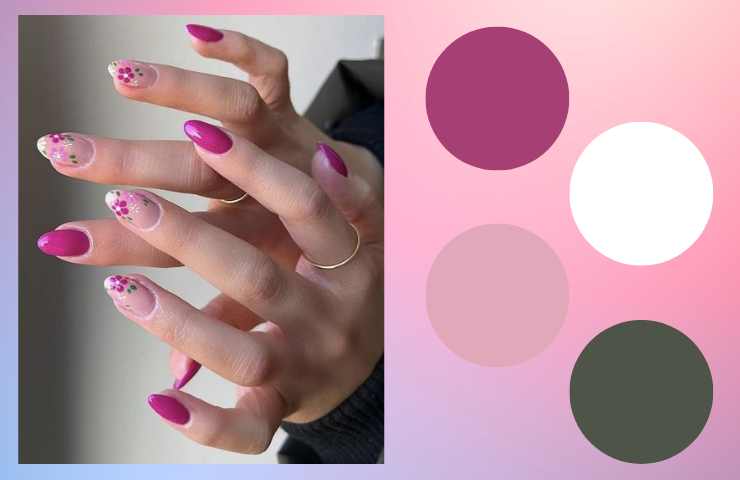 idee nail art floreale