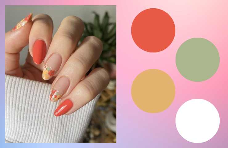 idee nail art floreale