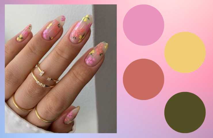 idee nail art floreale