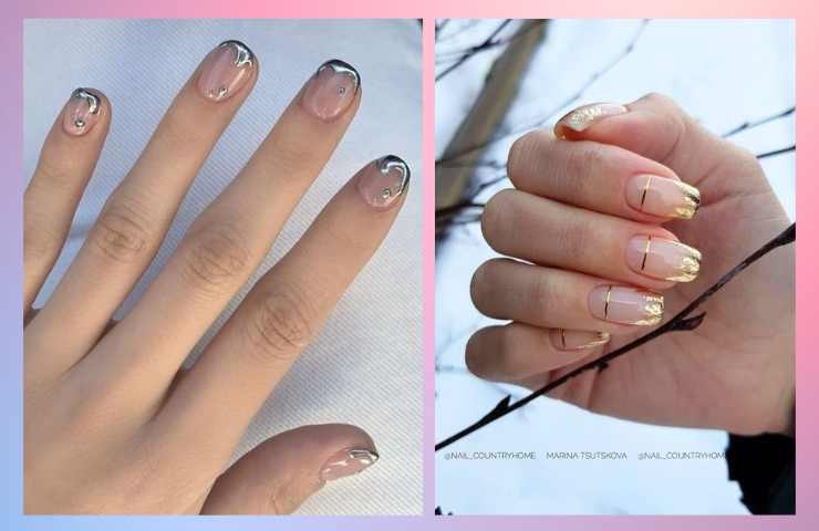 metal french manicure