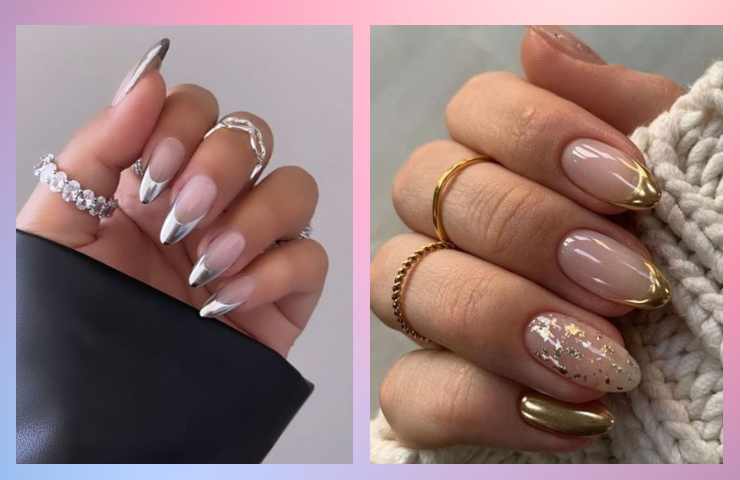 metal french manicure