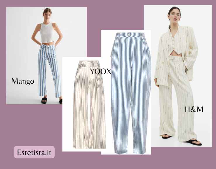 pantaloni a righe verticali