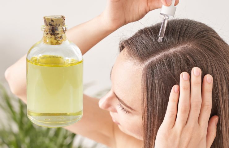 olio di ricino sui capelli