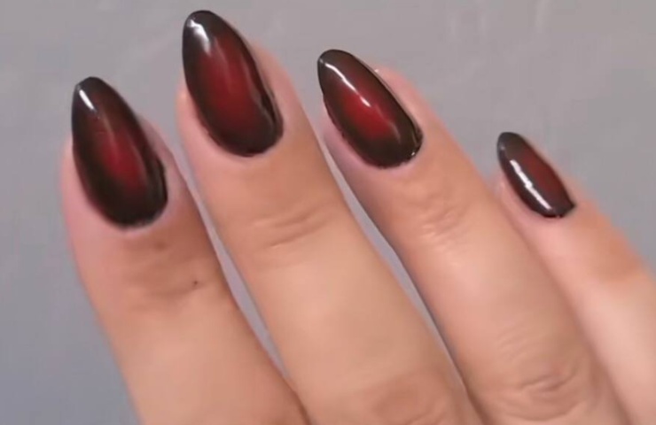 cherry mocha aura nails
