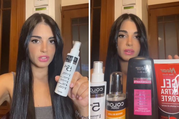 donna con prodotti per capelli Eurospin