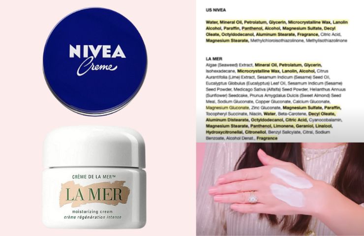 crema nivea e creme de la mer