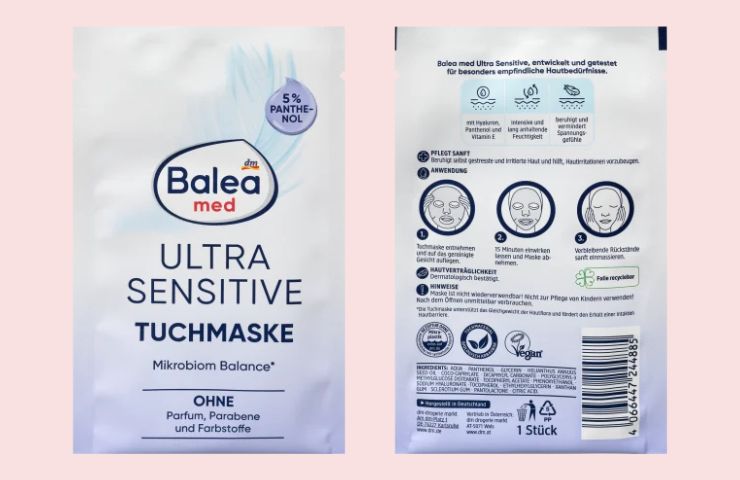 maschera viso con principi attivi 