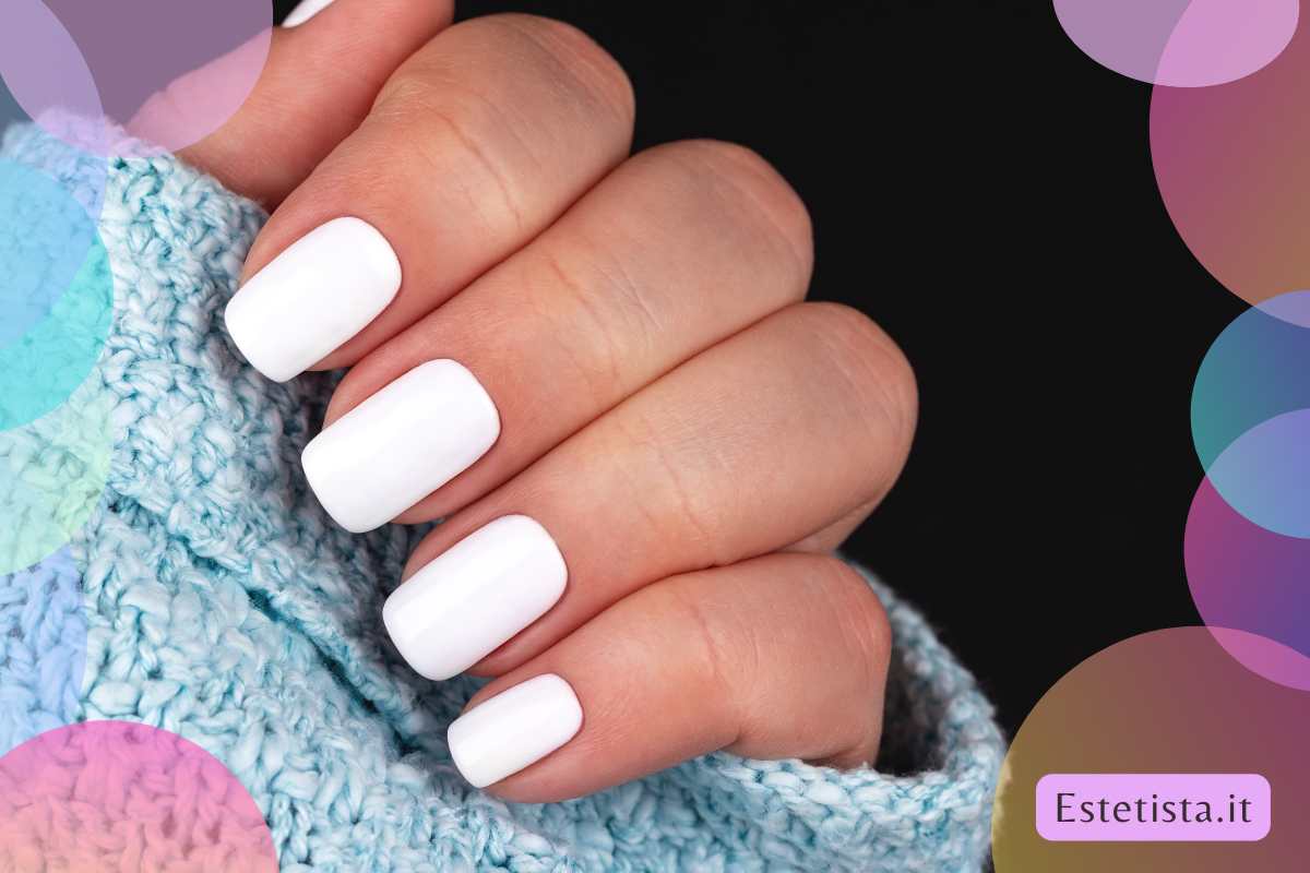 manicure snow white bianco latte