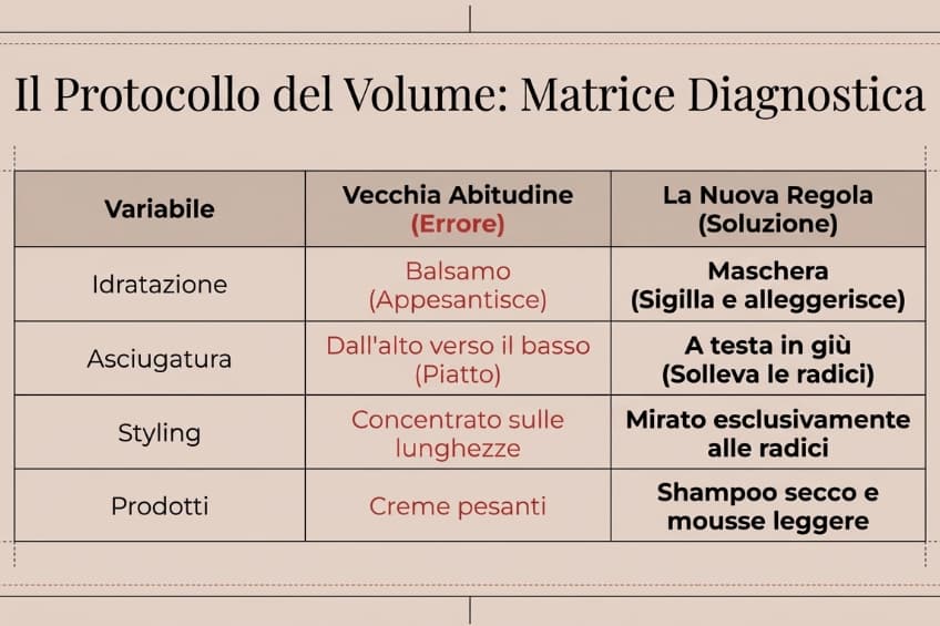 regole per aumentare il volume ai capelli